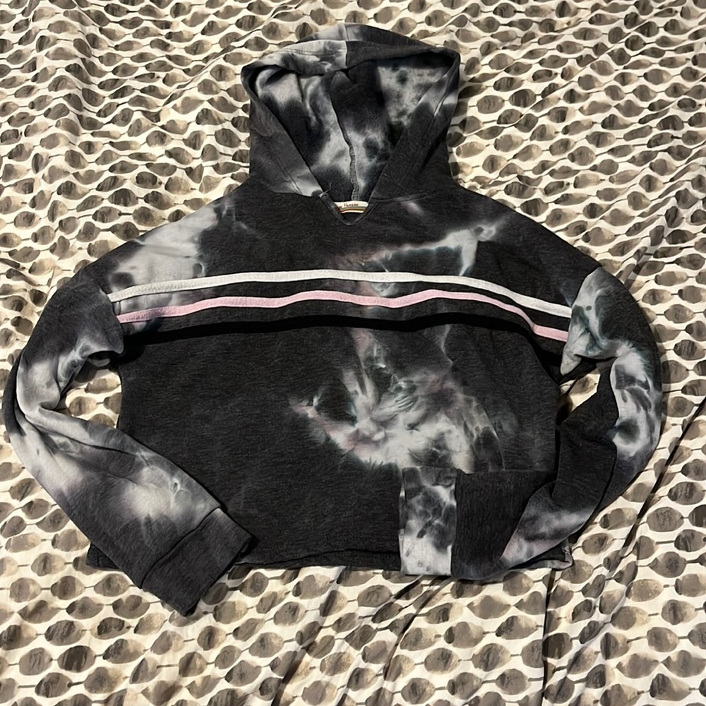 Vintage Havana Kids Stripe Hooded Sweatshirt, Size 10-12, Tie Dye